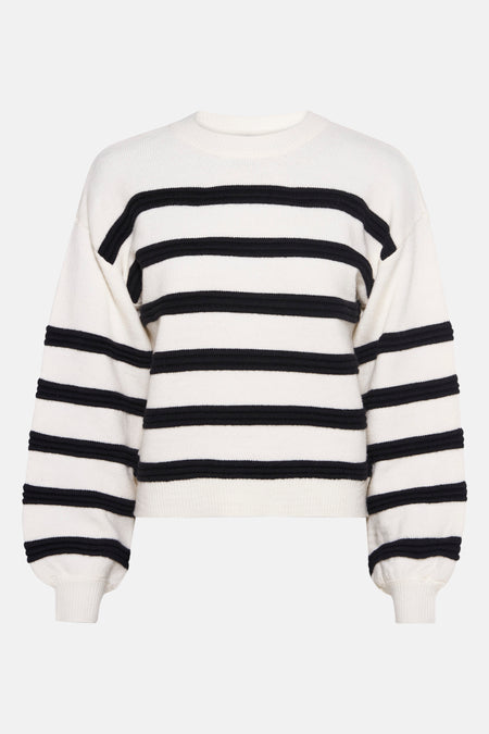 Pull met ronde hals - ecru