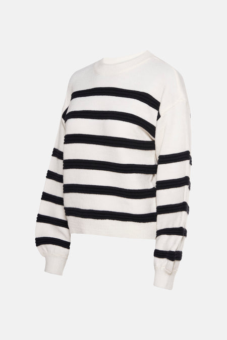 Pull met ronde hals - ecru