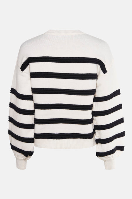 Pull met ronde hals - ecru