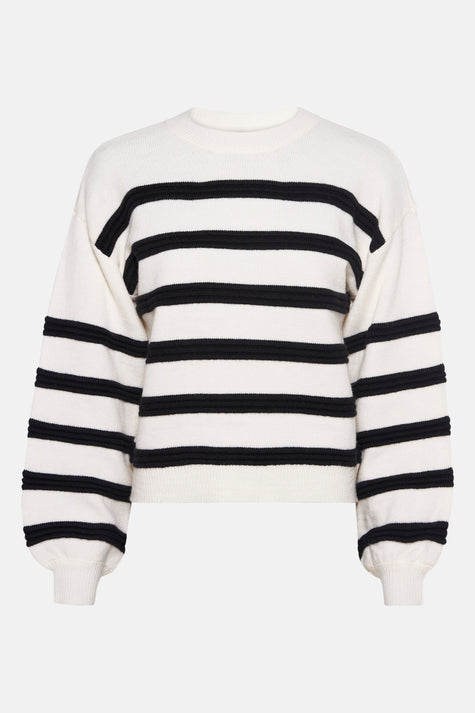 Pull met ronde hals - ecru