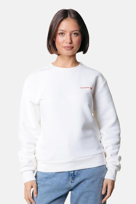 Sweater met ronde hals wit - COLOURFUL REBEL