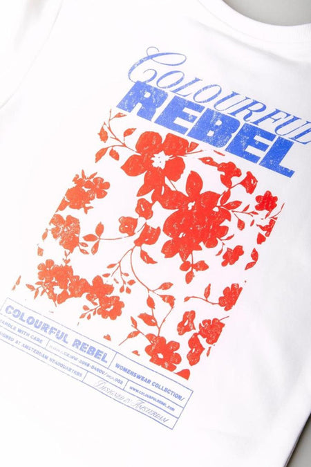 Sweater met ronde hals wit - COLOURFUL REBEL