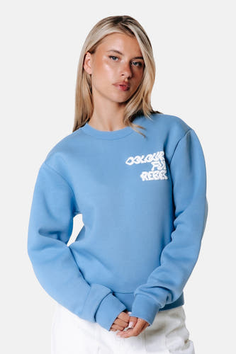 Sweater O hals - Light Grey Blue