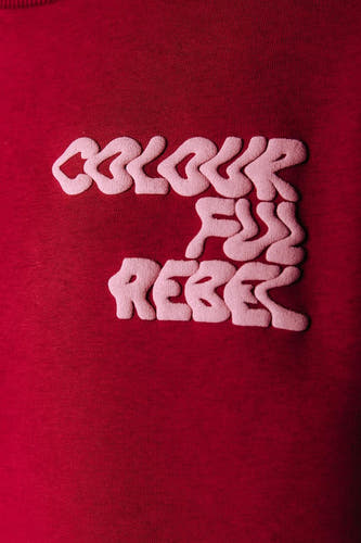 Sweater met ronde hals rood - COLOURFUL REBEL