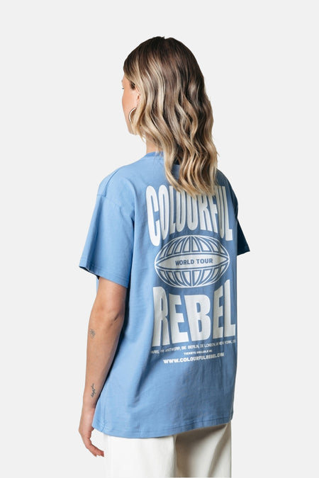 T-shirt (korte mouwen) Blauw - COLOURFUL REBEL