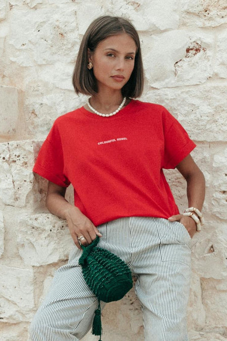 Top (korte mouwen) Rood - COLOURFUL REBEL