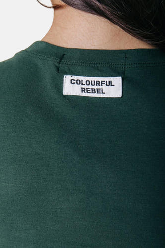 Groen T-shirt met korte mouwen van COLOURFUL REBEL, met merklabel in de nek.