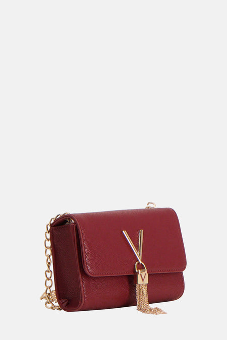 Bordeaux sac à dos VALENTINO BAGS avec fermoir et chaîne d'or et porte-sac avec chaînes d'or.