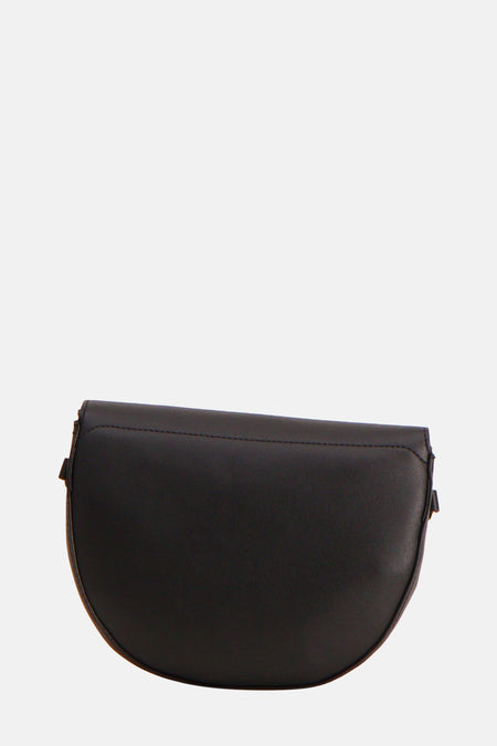 Sac à dos noir de VALENTINO BAGS, avec une texture lisse et une forme de lune.