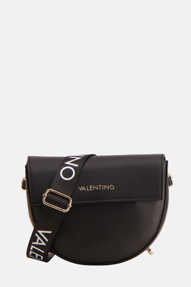 Sac à dos noir de VALENTINO BAGS, avec bandoulière et détails dorés.