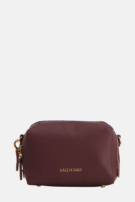 Manteau de Bordeaux VALENTINO BAGS avec des fermetures éclair dorées et logo.