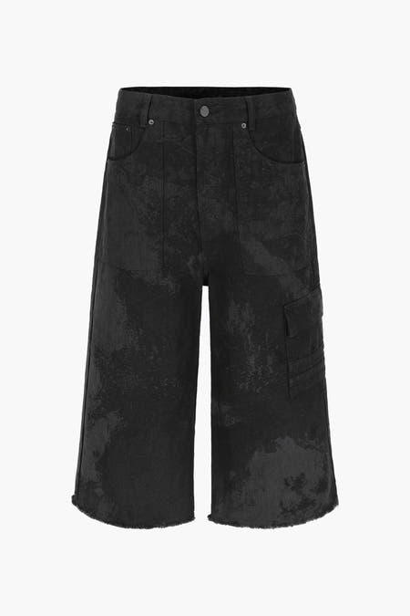 Wijde jeans van denim van YOUNG DESIGNERS X ZEB, met cargo zak en gerafelde zoom.