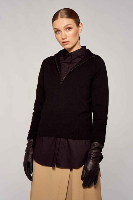 Pull col roulé Noir - YŪGEN