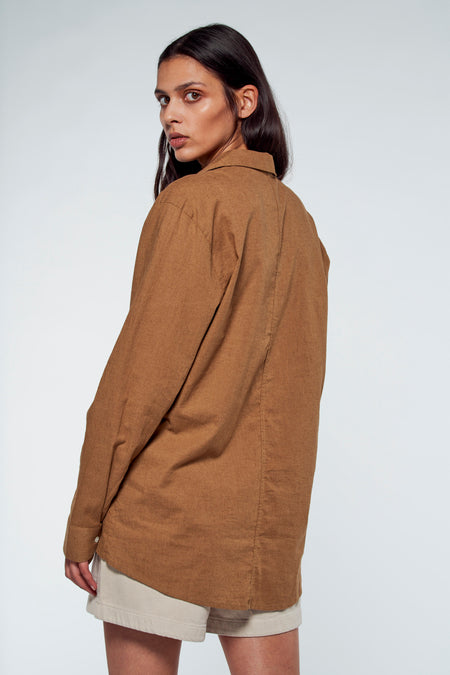 Blouse (lange mouwen) Bruin - YŪGEN