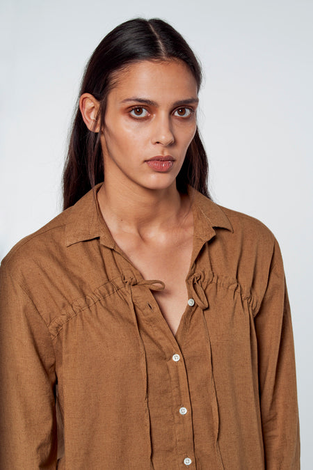 Blouse (lange mouwen) Bruin - YŪGEN