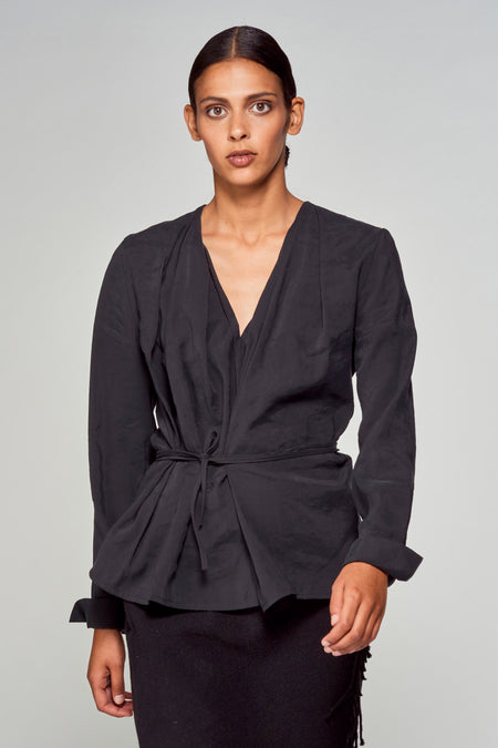 Blouse (lange mouwen) Zwart - YŪGEN
