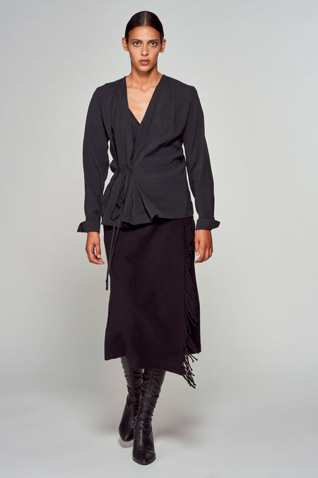 Blouse (lange mouwen) Zwart - YŪGEN