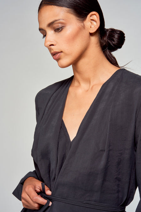 Blouse (lange mouwen) Zwart - YŪGEN