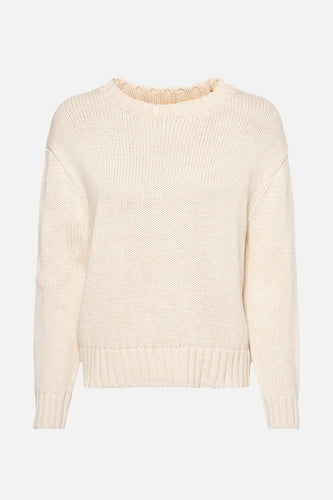 Pull met ronde hals - beige