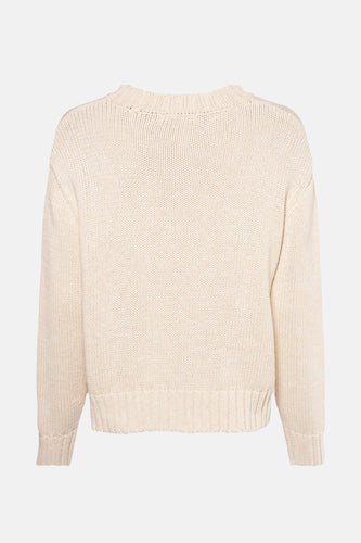 Pull met ronde hals - beige