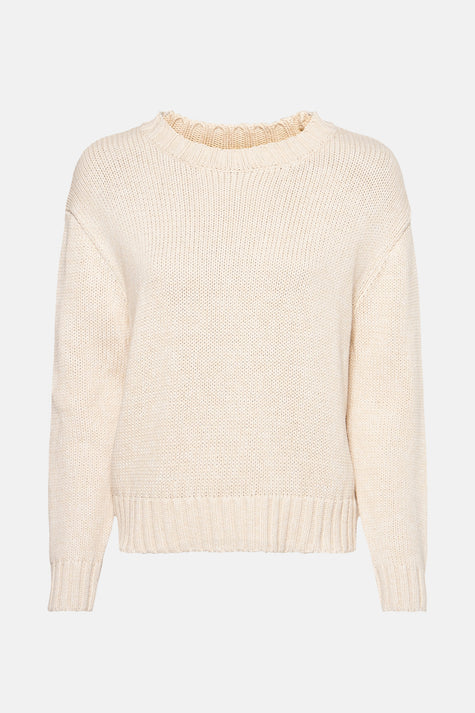 Pull met ronde hals - beige