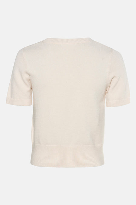 Pull met ronde hals - ecru