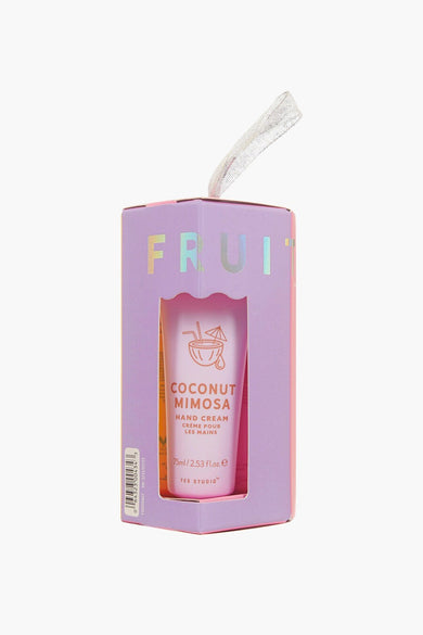 Multicolor handcrème van UPPER CANADA, verpakt in een lila kartonnen doos met zilveren lint.
